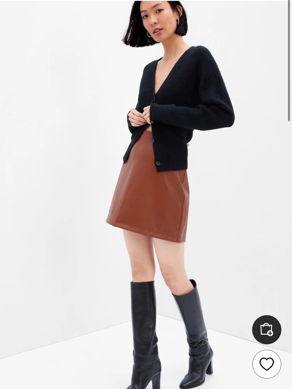 NWT - GAP Faux Leather Mini Skirt in Chestnut Brown
